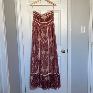 Stradivarius Strapless Maxi Dress